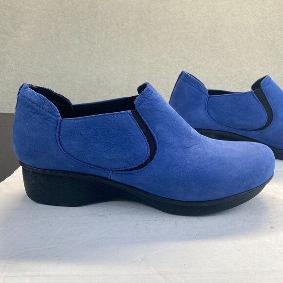 Womens Size 41/10.5-11 Dansko Blue Nubuck Leather Clogs Shoes Slip-On Loafers - Picture 12 of 16